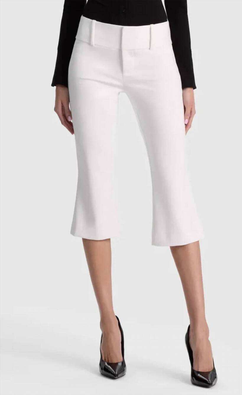NEW ALICE + OLIVIA kai low rise capri pants in white